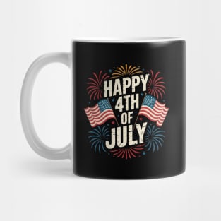 Happy 4th Of July Patriotic American US Flag 4th Of July Mug